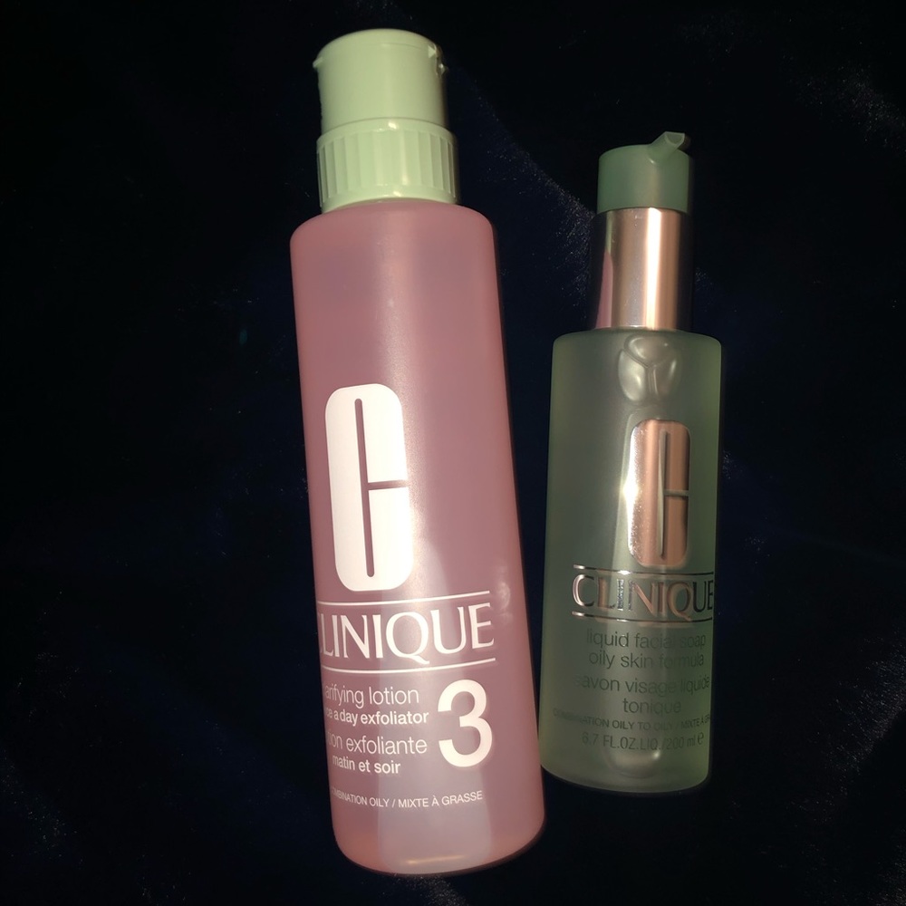 CLINIQUE: liquid exfoliator and facial cleanser